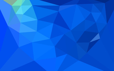Light BLUE vector low poly layout with a heart in a centre.