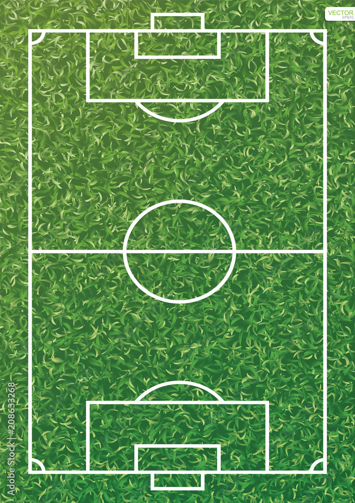 Poster soccer field or football field pattern and texture for background. vector.