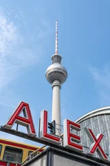 Foto op Canvas Der Fernsehturm am Alexanderplatz in Berlin, Deutschland © eyetronic