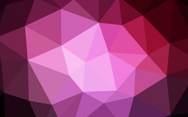 Dark Pink vector triangle mosaic cover.