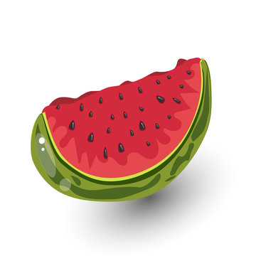 Vector illustration of Red watermelon isolated on white background