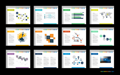 Mega set of presentation templates. Infographics for leaflet, poster, slide, magazine, book, brochure, website, print.