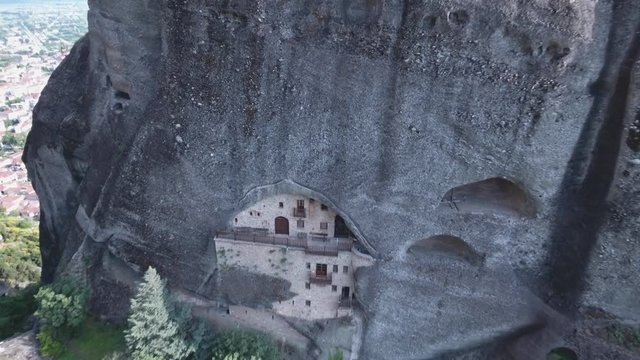 Flying near Aghios Nicholaos (St. Nicholas) Badovas Monastery - Meteora, Greece
