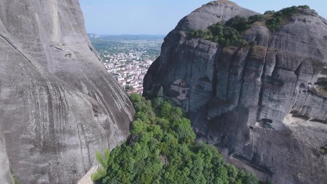 Flying near Aghios Nicholaos (St. Nicholas) Badovas Monastery - Meteora, Greece