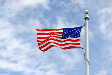 Obraz premium American flag on flagpole