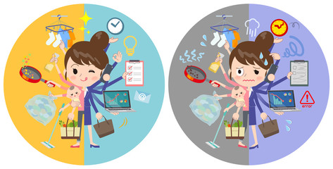 Bun hair mom Pants style_mulch task switch