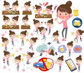 Bun hair mom Pants style_alcohol