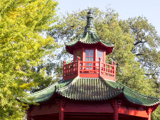 green roof of Chinese gazebo