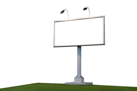 Blank billboard template for advertising isolated on white background