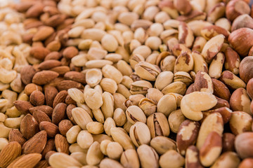 filled frame of variety mixture of nuts