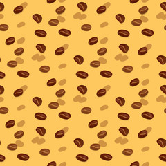 Seamless pattern with cocoa fruits texture for packaging cacao ingredient vector illustration.