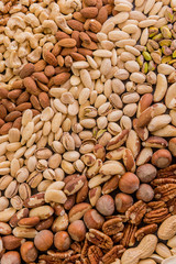 filled frame of variety mixture of nuts