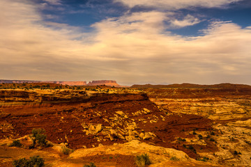 Sunset at the Maze Overlook in the Canyonlands National Park in Utah, is a magnificent event. 