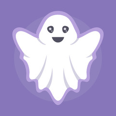 Fototapeta premium Little funny ghost, vector illustration
