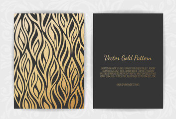 Set of Black and Gold Design Templates for Brochures, Flyers, Logo, Banners. Abstract Modern Backgrounds.