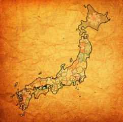 kagawa prefecture on administration map of japan