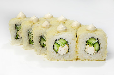 Rolls (chicken, salad, cucumber, Parmesan cheese, white sauce)