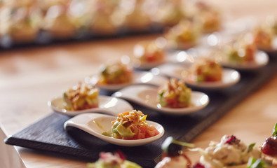 Close-up image of a festive table with different dishes. 