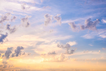 Colorful sky with clouds as background