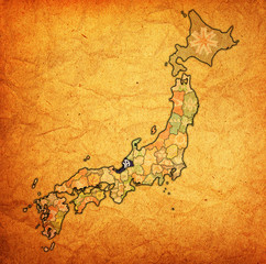 fukui prefecture on administration map of japan