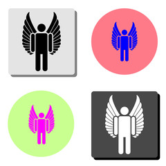 Angel. simple flat vector icon illustration on four different color backgrounds