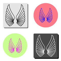 Angel wings. simple flat vector icon illustration on four different color backgrounds