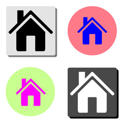 Home. simple flat vector icon illustration on four different color backgrounds
