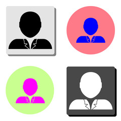 Person. simple flat vector icon illustration on four different color backgrounds