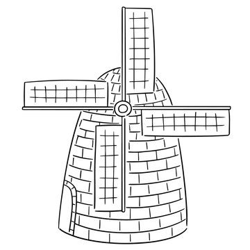 recommend clip art: vector of windmill