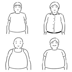 vector set of fat people