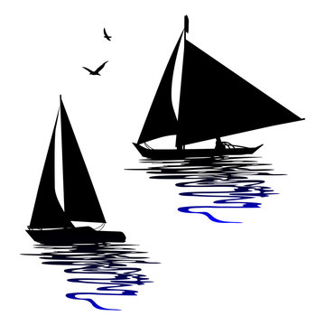 Boats silhouettes - vectors for designers