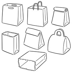 vector set of paper bag