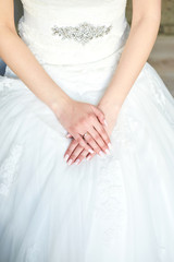 bride hands close up