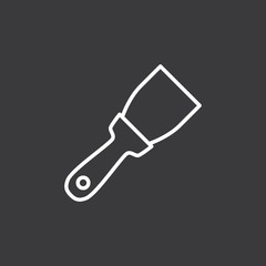 line putty knife icon on dark background