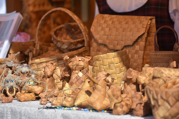 Handicrafts made of birch bark