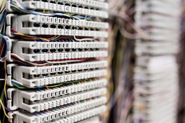 switchboard panel with wires