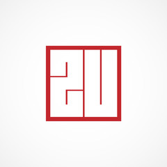 Initial Letter ZU Logo Template Design