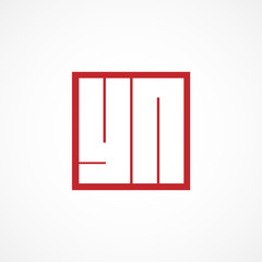 Initial Letter YN Logo Template Design