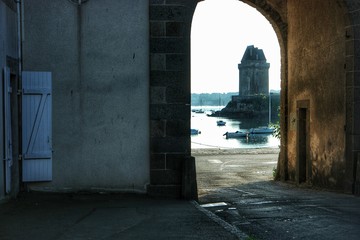 The fortress wall, the embankment and the tower of Solidor. Saint-Malo, France