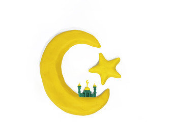 Symbols of Islam. Objects made from Play Clay.