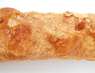 Delicious pastry puff on white background