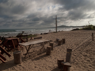 Beach on a windy afternoon on Galapagos Islands