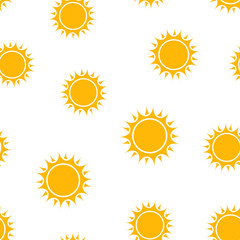 Sun icon seamless pattern background. Business concept vector illustration. Summer sunshine symbol pattern.