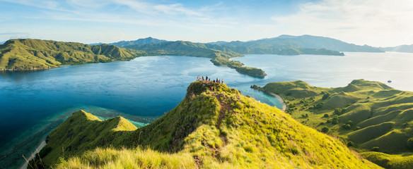 A panoramic view from the top of 'Gili Lawa' in an evening, Komodo Island (Komodo National Park), Labuan Bajo, Flores, Indonesia
