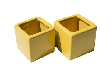 Fototapeta premium yellow ceramic pots