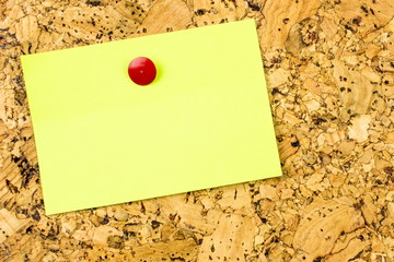 Сolorful paper blank, Office concept. Empty space for design and text. Cork background.