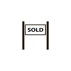 Obraz premium Sold house icon. flat design