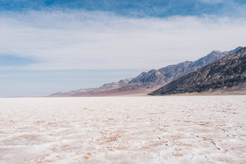 The lowest point on earth in Death valley, USA, West Coast