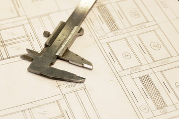 Measuring tools in the drawing.