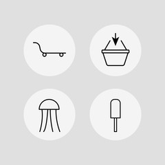 Travel vector icons set. Outlined linear icons